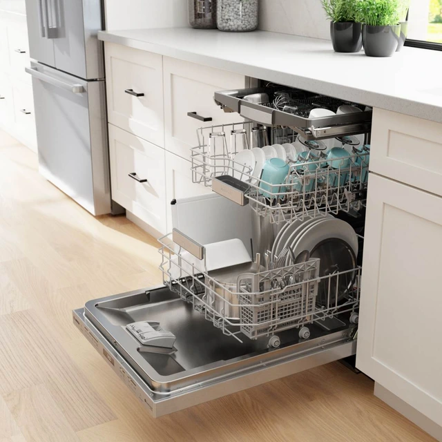 Dishwasher installed in a kitchen